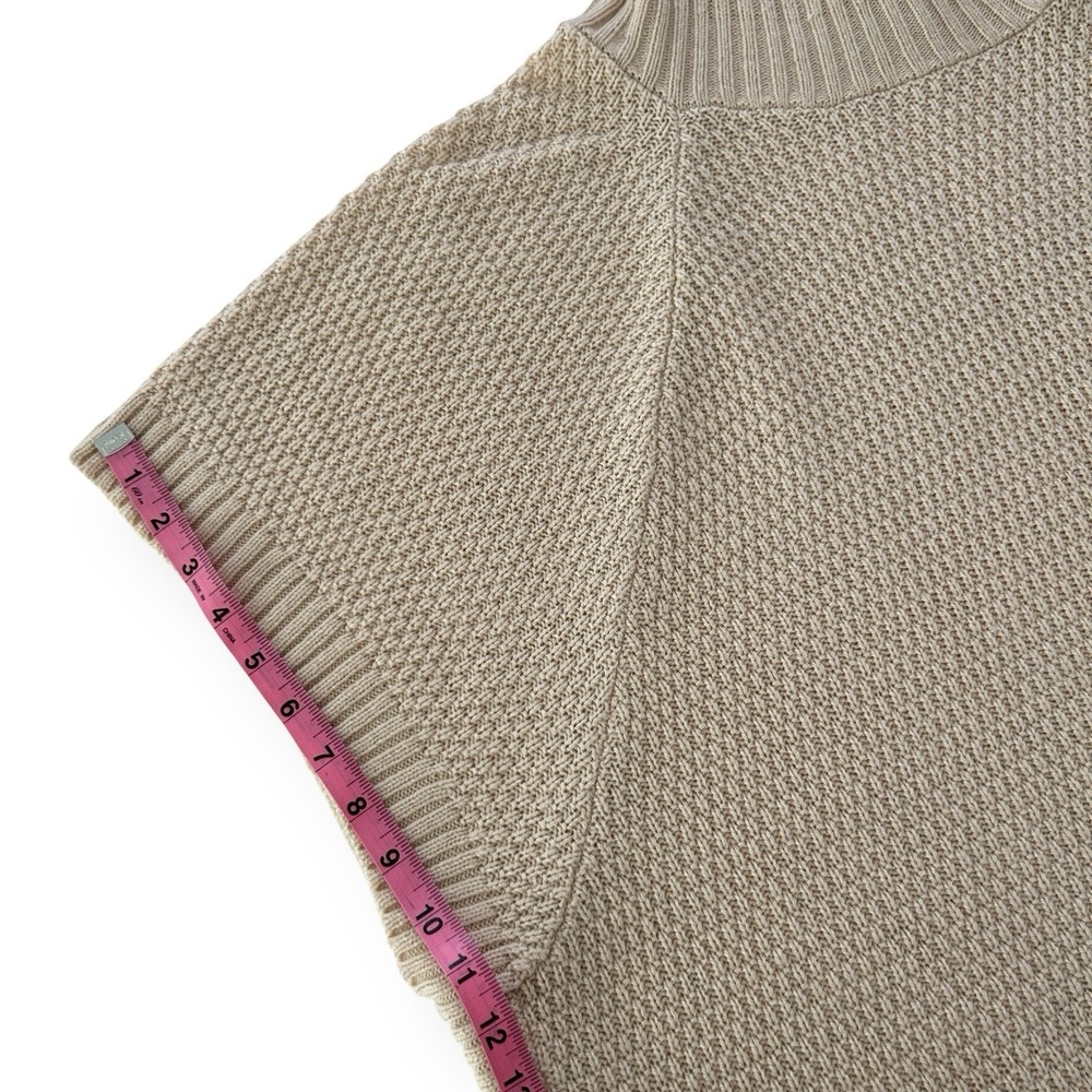 Lane Bryant Women's 14/20 Beige Wool Blend Split Neck Artsy Poncho Sweater NWT - Picture 11 of 16